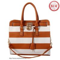 michael kors striped reizen groot bruin wit bakken Groothandel Tassen ck66l319